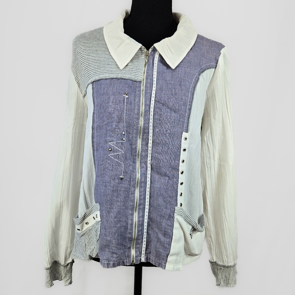 VEX COLLECTION Patchwork Lightweight Long sleeve Full Zip Jacket